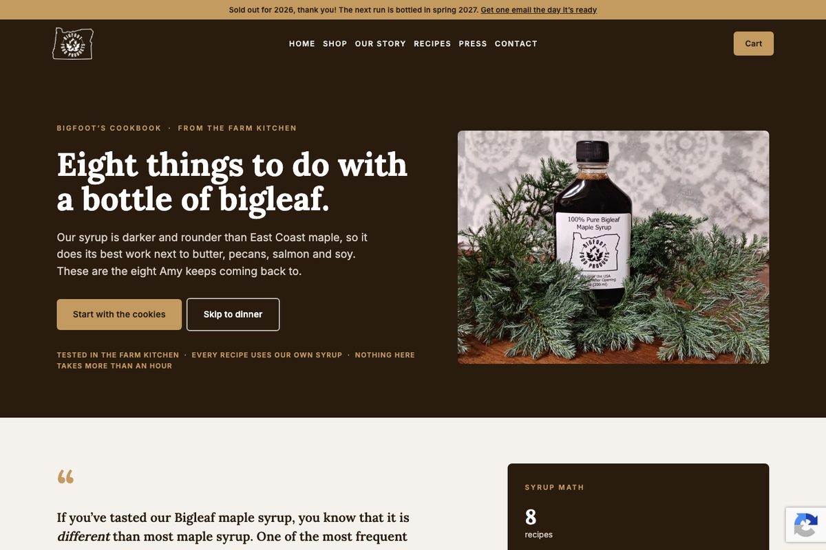 Bigfoot Food Products: Recipes hub