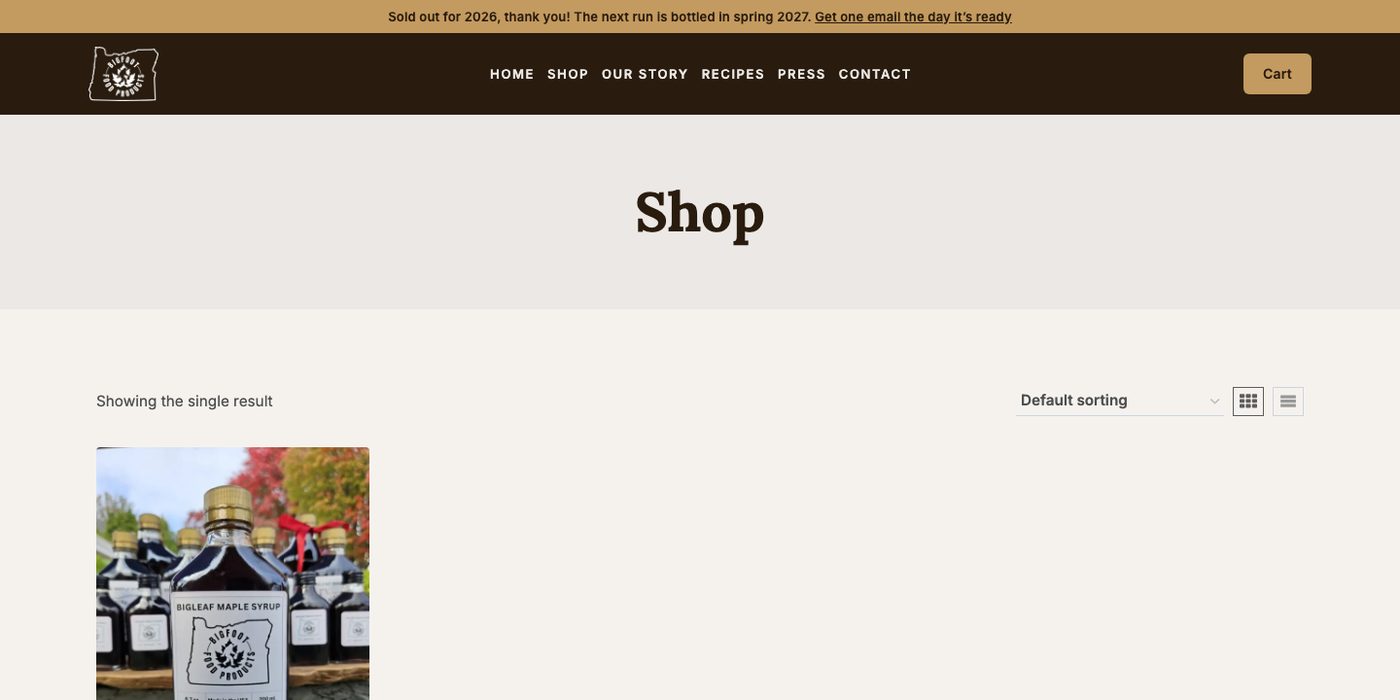 Bigfoot Food Products: The shop.