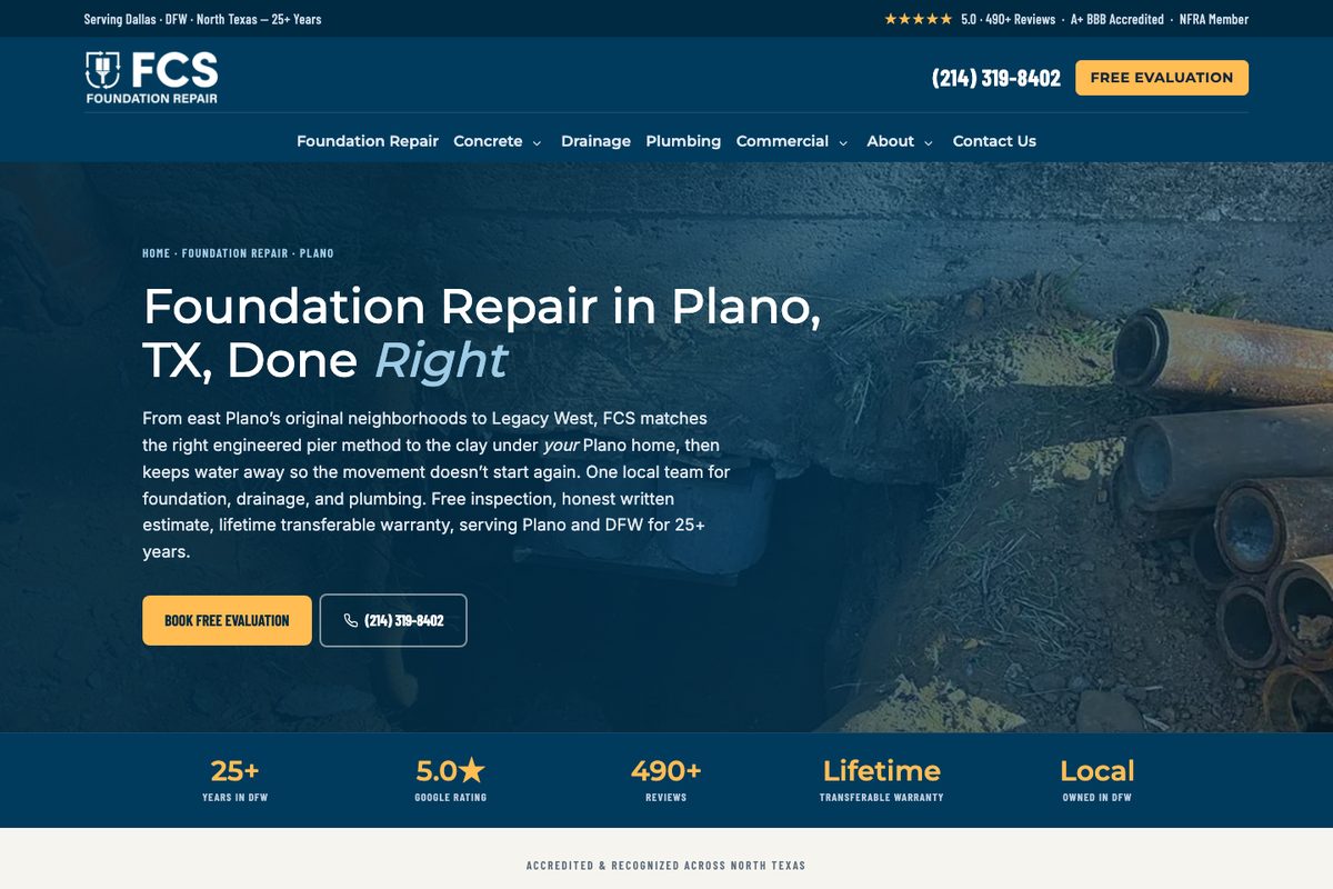 FCS Foundation Repair: Plano city page