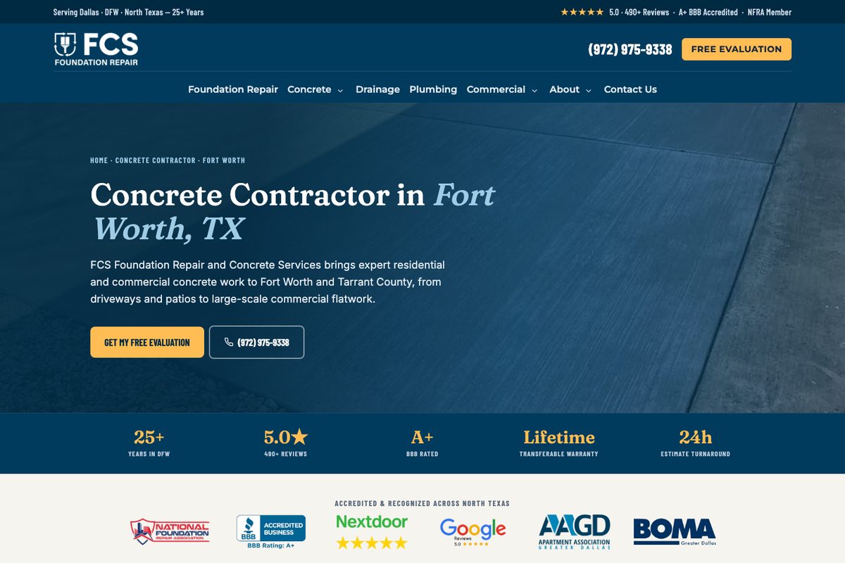 FCS Foundation Repair: Fort Worth concrete