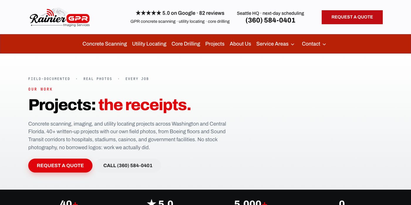 Rainier GPR: Projects hub.